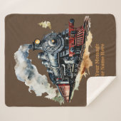 Couverture Sherpa Ajouter le nom Steam Train Moteur Imaginaire peint (Devant (Horizontal))
