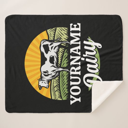 Couverture Sherpa AJOUTER NOM Sunset Ferme laitière Pâturage Holstei (Devant (Horizontal))