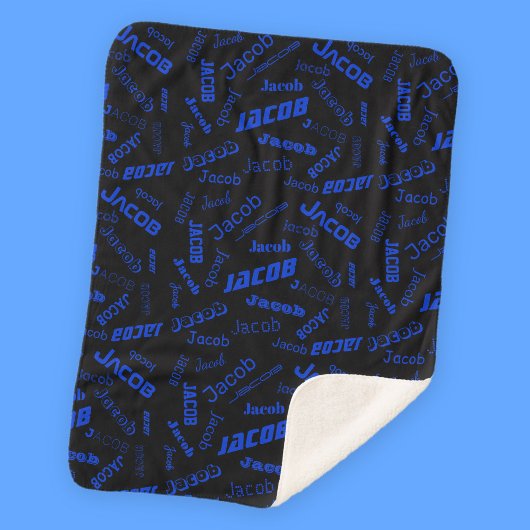 Couverture Sherpa Ajouter un nom ou un mot | Bleu et noir