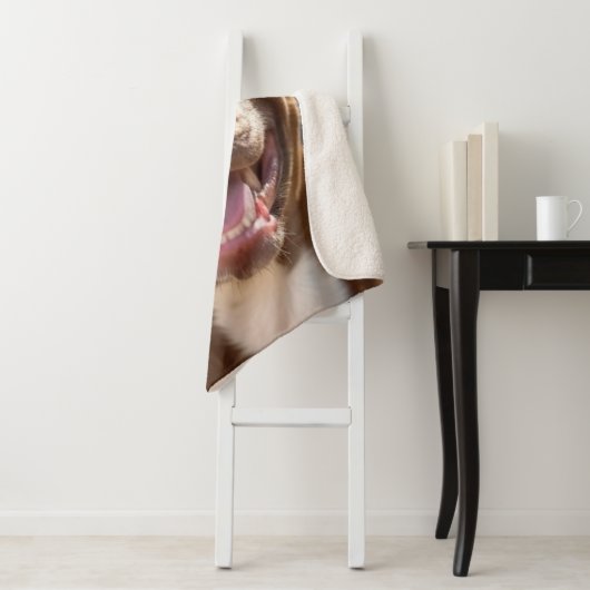 Couverture Sherpa Ajouter une Personnaliser photo Pit Bull (En situation)