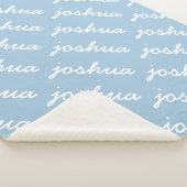 Couverture Sherpa Ajouter Votre Nom Bleu Cursif Nom Sherpa Blanket (3/4)