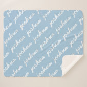 Couverture Sherpa Ajouter Votre Nom Bleu Cursif Nom Sherpa Blanket (Devant (Horizontal))