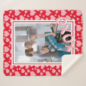 Couverture Sherpa Ajouter votre photo Coeurs rouges romantiques de r (Devant (Horizontal))