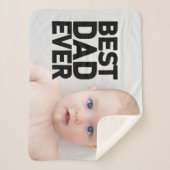 Couverture Sherpa AJOUTER VOTRE PHOTO Meilleur Papa Jamais Blanket S (Devant)