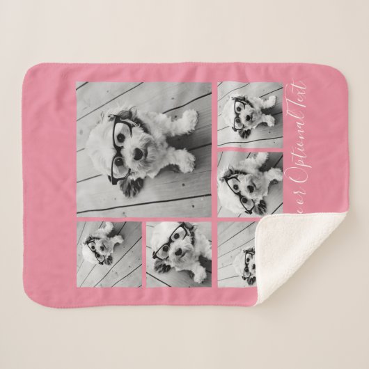 Couverture Sherpa Ajouter votre propre 6 photos Collage — PEUT modif (Devant (Horizontal))