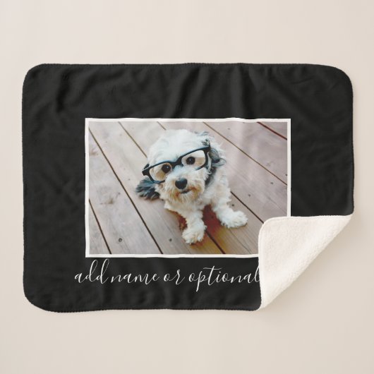 Couverture Sherpa Ajouter votre propre photo horizontale PEUT modifi (Devant (Horizontal))