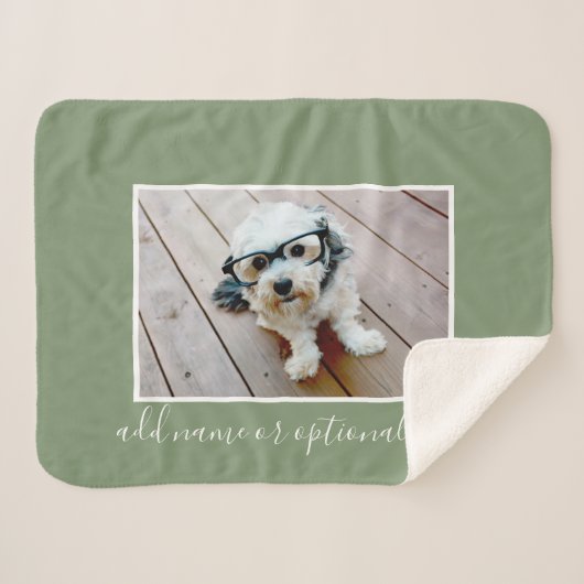 Couverture Sherpa Ajouter votre propre photo horizontale PEUT modifi (Devant (Horizontal))