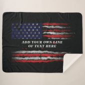 Couverture Sherpa Ajouter votre propre texte sur grunge American fla (Devant (Horizontal))
