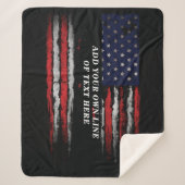 Couverture Sherpa Ajouter votre propre texte sur grunge American fla (Devant)