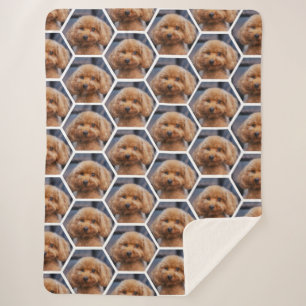 Couverture Sherpa Ajoutez vos propres photos Mosaïque hexagonale Cou