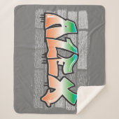 Couverture Sherpa ALEX Votre nom Graffiti Brick Wall Paint Splatter (Devant)