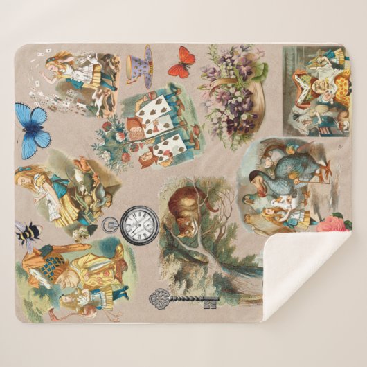 Couverture Sherpa Alice à Wonderland Cheshire Cat Characters (Devant (Horizontal))