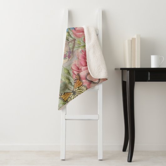 Couverture Sherpa Alice Cheshire Chat Wonderland Tree Garden (En situation)