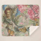 Couverture Sherpa Alice Cheshire Chat Wonderland Tree Garden (Devant (Horizontal))