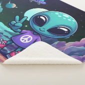 Couverture Sherpa Alien de paix mignon et vaisseau spatial (3/4)