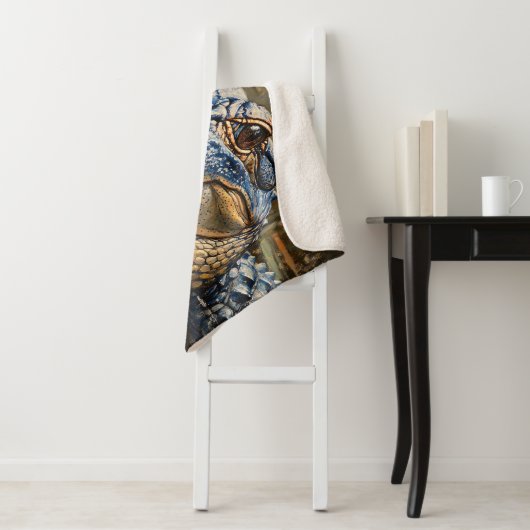 Couverture Sherpa Alligator dans les Everglades Wildlife Art (En situation)