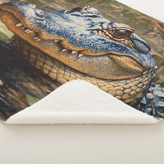 Couverture Sherpa Alligator dans les Everglades Wildlife Art (3/4)