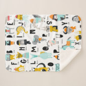 Couverture Sherpa Alphabet animal mignon | Certains Ont Des Casquett (Devant (Horizontal))