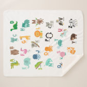 Couverture Sherpa Alphabet de doodle animal (Devant (Horizontal))