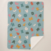 Couverture Sherpa alphabet de script rétro cool (Devant)