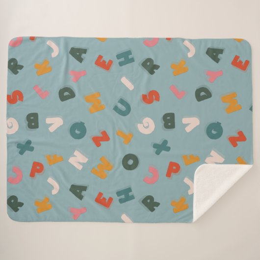 Couverture Sherpa alphabet de script rétro cool (Devant (Horizontal))
