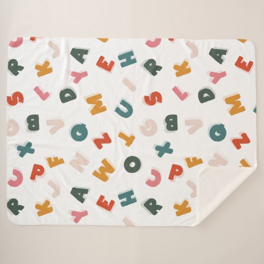 Couverture Sherpa alphabet de script rétro cool (Devant (Horizontal))