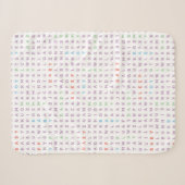 Couverture Sherpa Alphabet Douce Bébé ABCs Couleurs Chaudes Riches (Devant (Horizontal))