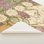 Couverture Sherpa Alphonse Mucha Elegant Art Nouveau Stars Camellia (3/4)