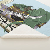 Couverture Sherpa Amant de livres dragon endormi fantaisiste vert co (3/4)