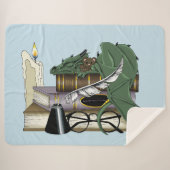Couverture Sherpa Amant de livres dragon endormi fantaisiste vert co (Devant (Horizontal))