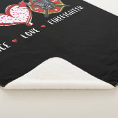 Couverture Sherpa Amateurs de pompiers Peace Love | Cadeaux pompiers (3/4)