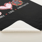 Couverture Sherpa Amateurs de pompiers Peace Love | Cadeaux pompiers (3/4)