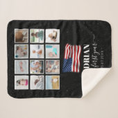 Couverture Sherpa American Flag Baby First Year Photo Collage (Devant (Horizontal))