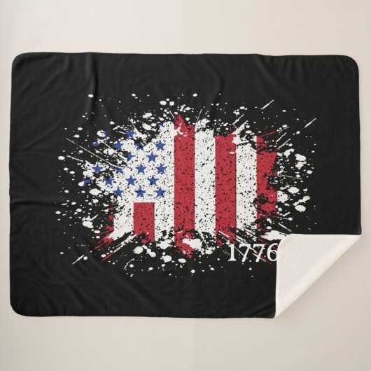 Couverture Sherpa American Peace Flag 1776 États américains (Devant (Horizontal))