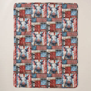 Couverture Sherpa American Pig Farm art populaire
