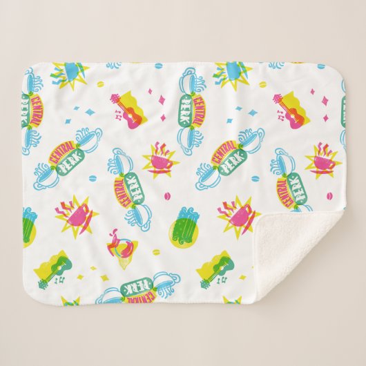 Couverture Sherpa AMIS™ | Central Perk Neon Motif (Devant (Horizontal))