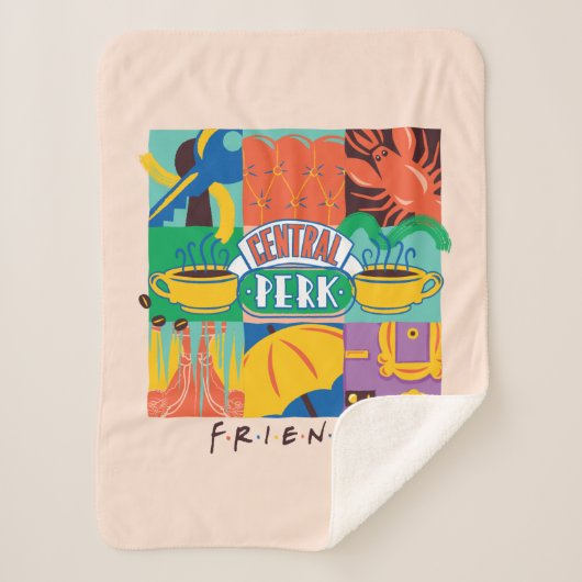 Couverture Sherpa AMIS™ | Central Perk Vibrant Graphic (Devant)