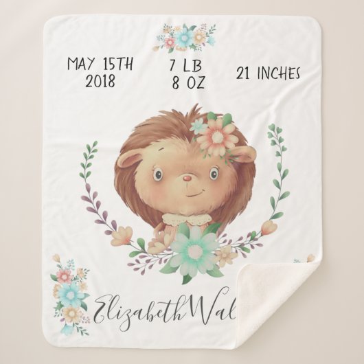 Couverture Sherpa amis de la forêt statistiques de naissance du bébé (Devant)