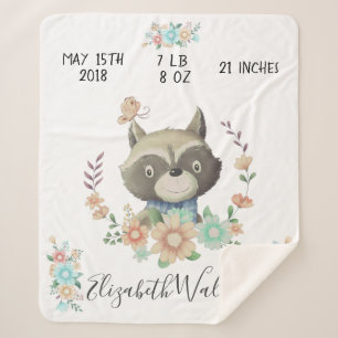 Couverture Sherpa amis de la forêt statistiques de naissance du bébé