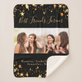 Couverture Sherpa Amis pour toujours BFF noir or photo (Devant)