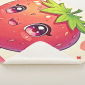 Couverture Sherpa Amour aux fraises adorable (3/4)