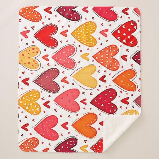 Couverture Sherpa Amour Coloré Design Motif (Devant)