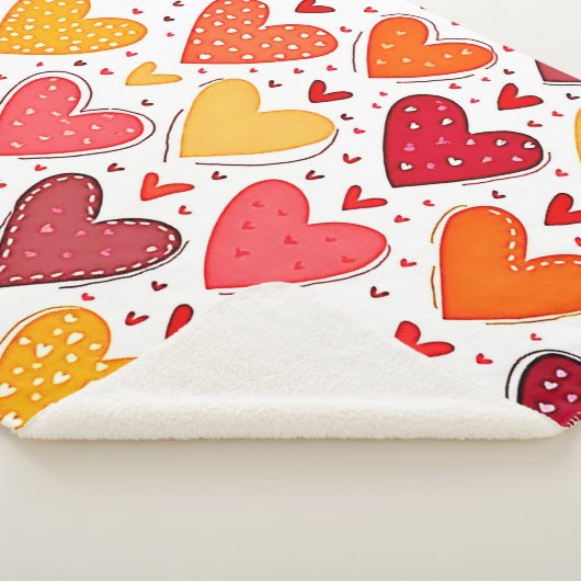 Couverture Sherpa Amour Coloré Design Motif (3/4)