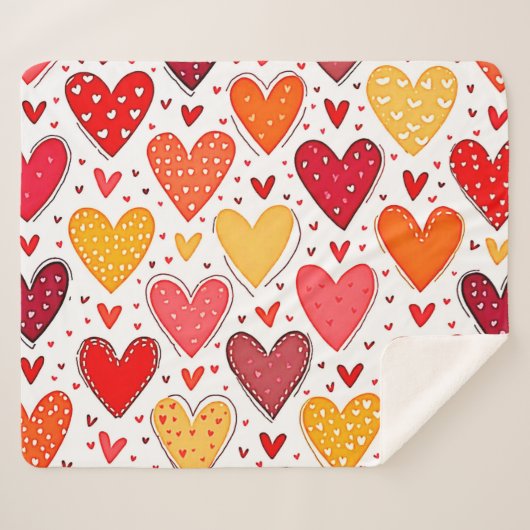 Couverture Sherpa Amour Coloré Design Motif (Devant (Horizontal))