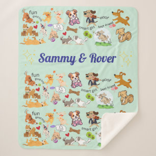 Couverture Sherpa Amour Doggie personnalisé pour vous ou votre enfan