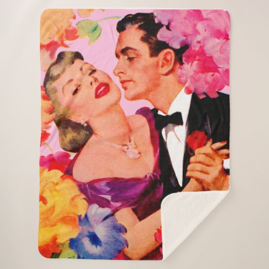 Couverture Sherpa amour en fleurs (Devant)