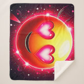 Couverture Sherpa Amour Étincelle Coeurs Emoji (Devant)