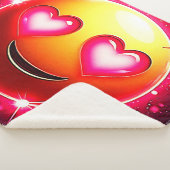 Couverture Sherpa Amour Étincelle Coeurs Emoji (3/4)