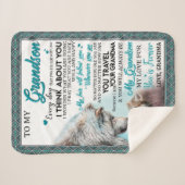 Couverture Sherpa Amour Grandson | Lettre à mon petit-fils de grand- (Devant (Horizontal))