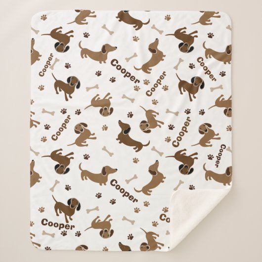 Couverture Sherpa Amour Pour Dachshund (Devant)
